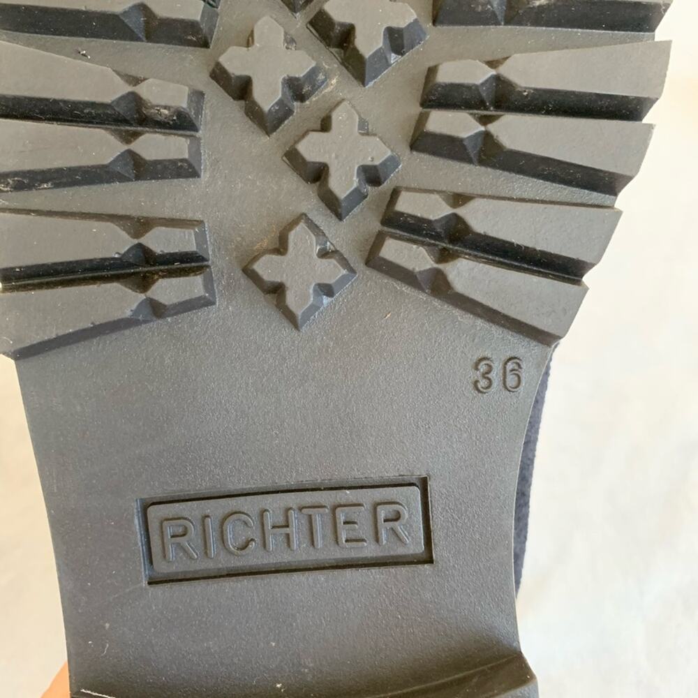 Richter Black Suede D-Ring Lace Up Work Booties - Picture 5 of 8